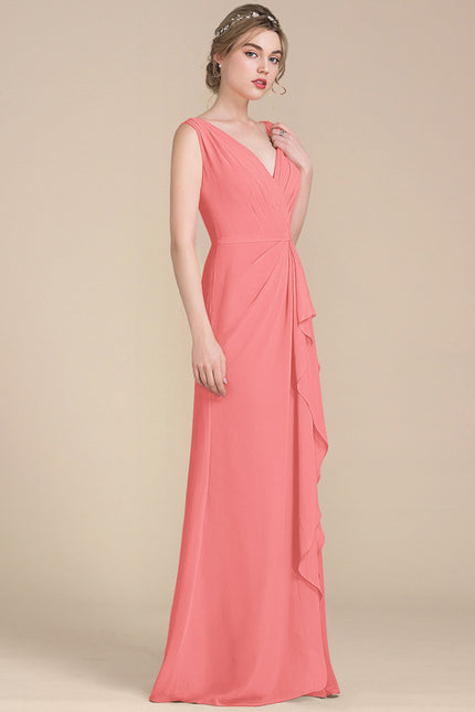 Robe Cérémonie Longue Volants Rose - gallery 5