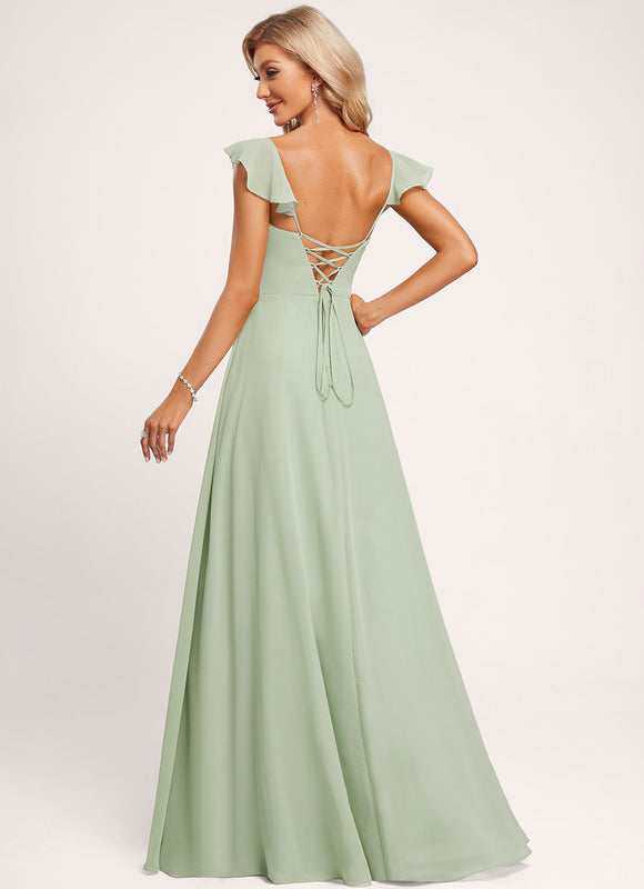 Robe Cérémonie Longue Volants Rose - gallery 4