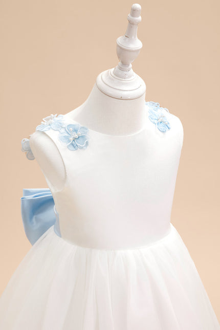 Robe Cérémonie Fille Tulle Bleu - gallery 6