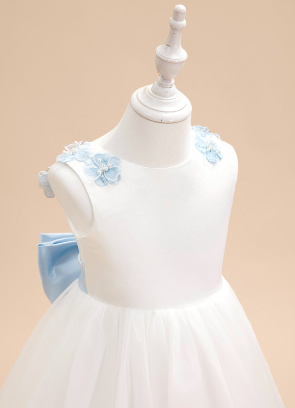 Robe Cérémonie Fille Tulle Bleu - gallery 6