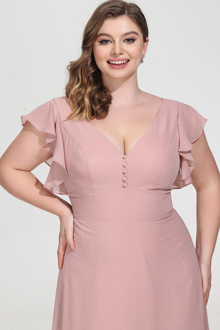 Robe Cérémonie Longue Volants Rose - gallery 9