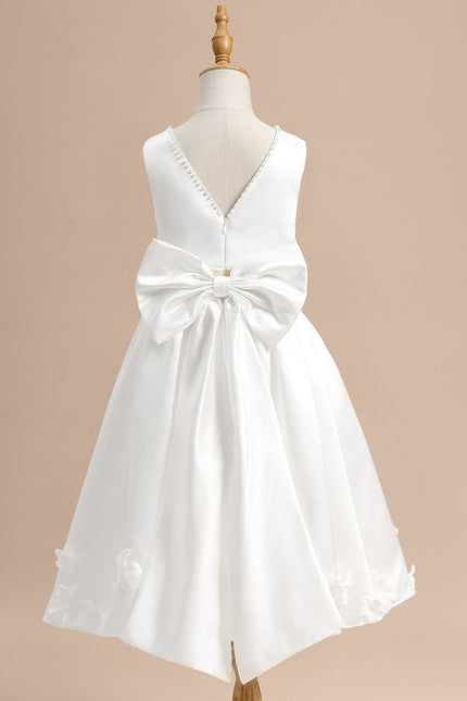 Robe Cérémonie Enfant Satinée Élégante - gallery 2