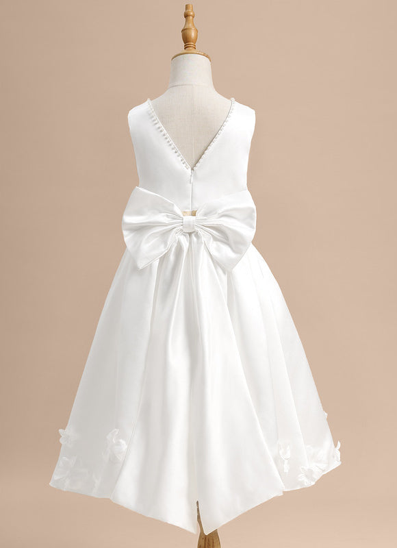Robe Cérémonie Enfant Satinée Élégante - gallery 2