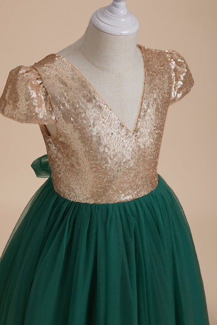Robe Cérémonie Émeraude Pailletée
