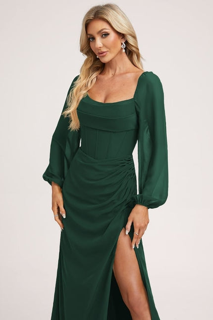 Robe Cérémonie Longue Beige Satinée - gallery 4