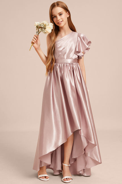 Robe Cérémonie Satin Rose Élégante - gallery 2