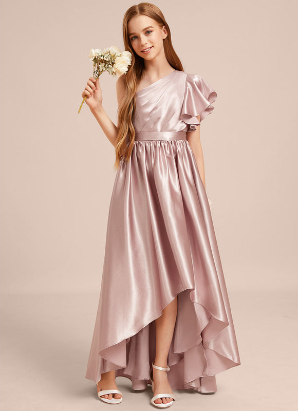 Robe Cérémonie Satin Rose Élégante - gallery 2