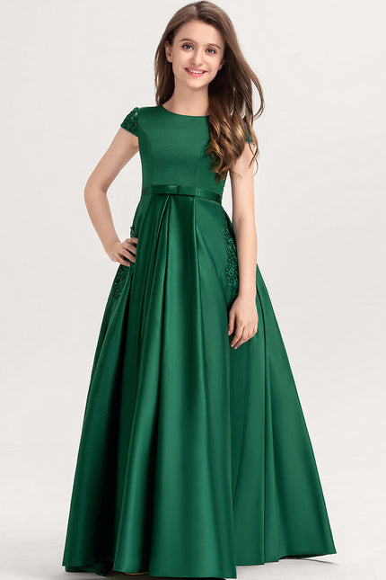 Robe Cérémonie Satin Vert - gallery 5