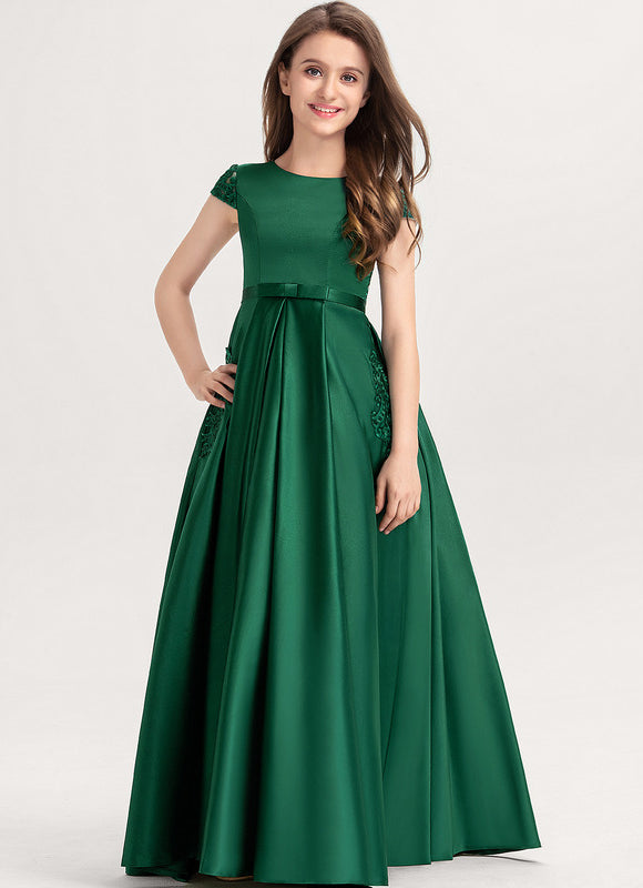 Robe Cérémonie Satin Vert - gallery 5