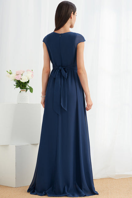 Robe Cérémonie Fluide Marine Élégante - gallery 5