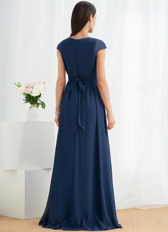 Robe Cérémonie Fluide Marine Élégante - gallery 5