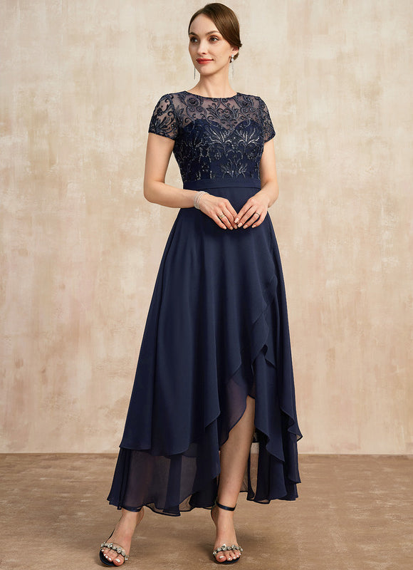 Robe Cérémonie En Dentelle Marine - gallery 1