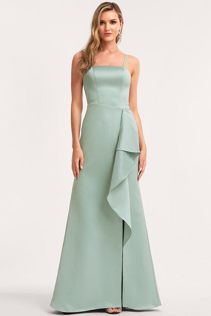 Robe Cérémonie Satin Vert Deau