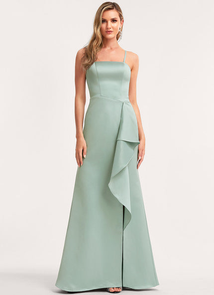 Robe Cérémonie Satin Vert Deau