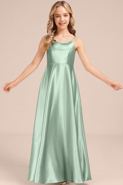 Robe Cérémonie Satinée Verte - gallery 4