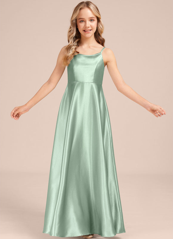 Robe Cérémonie Satinée Verte - gallery 4
