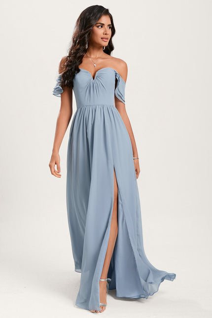 Robe Cérémonie Élégante À Décolleté - gallery 2