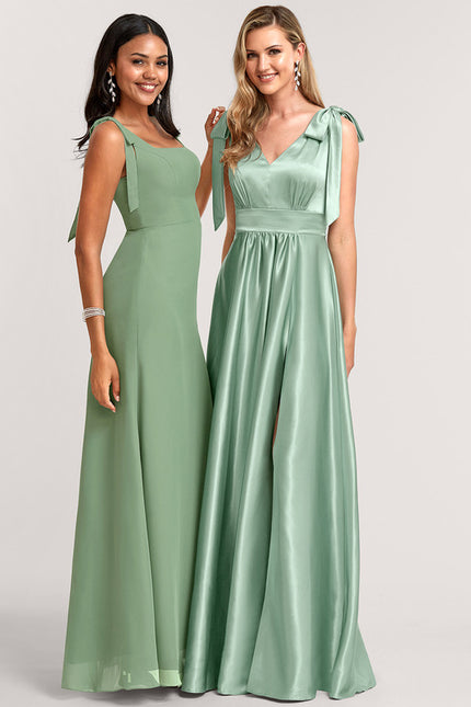 Robe Cérémonie Satin Rose Pâle - gallery 1