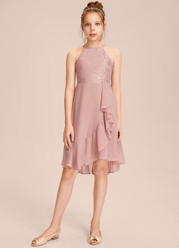 Robe Cérémonie Volants Rose Pâle - gallery 4