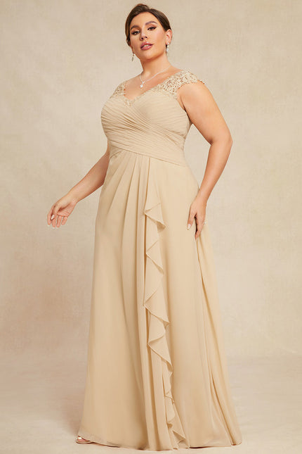 Robe Cérémonie Gris Souris Dentelle Élégante - gallery 5