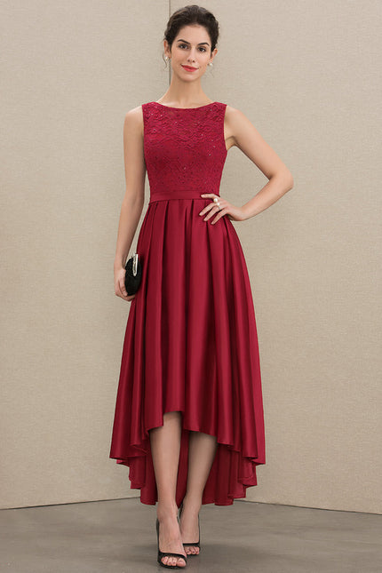 Robe Cérémonie Rouge Satiné Élégant - gallery 3