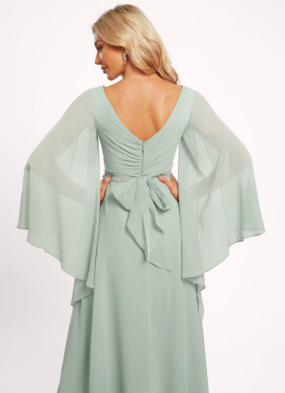 Robe Cérémonie Fluide Marine Élégante - gallery 2