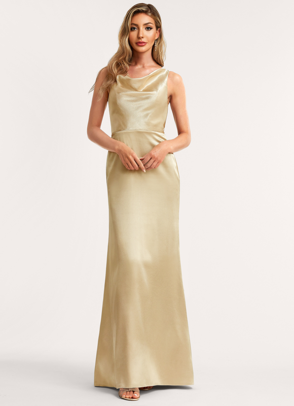 Robe Cérémonie Satin Doré - gallery 1