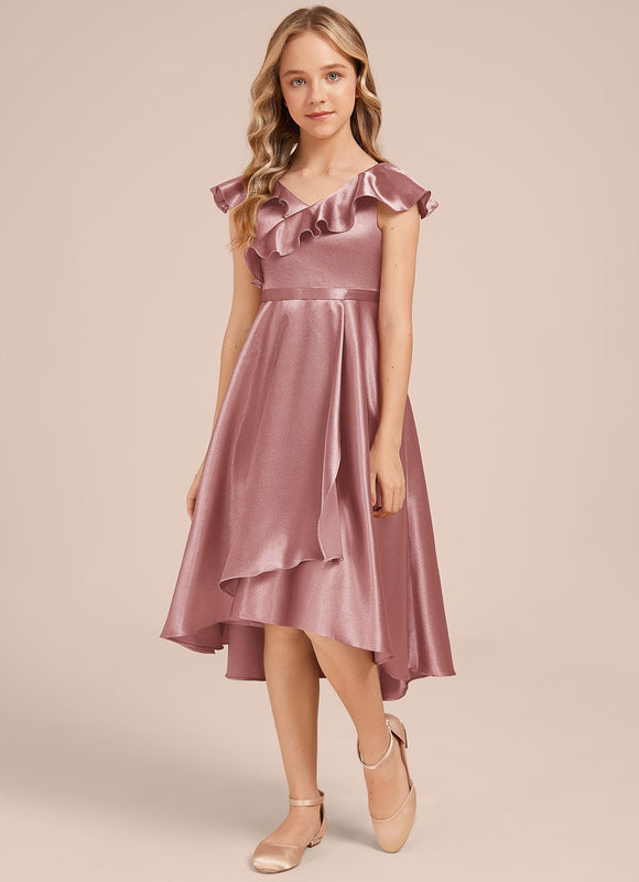 Robe Cérémonie Satin Bleu Ciel