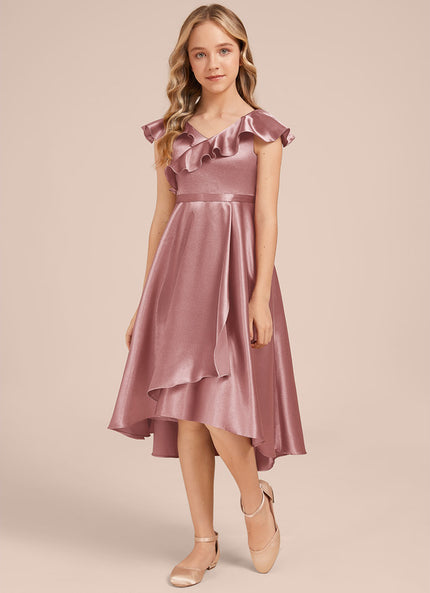 Robe Cérémonie Satin Bleu Ciel