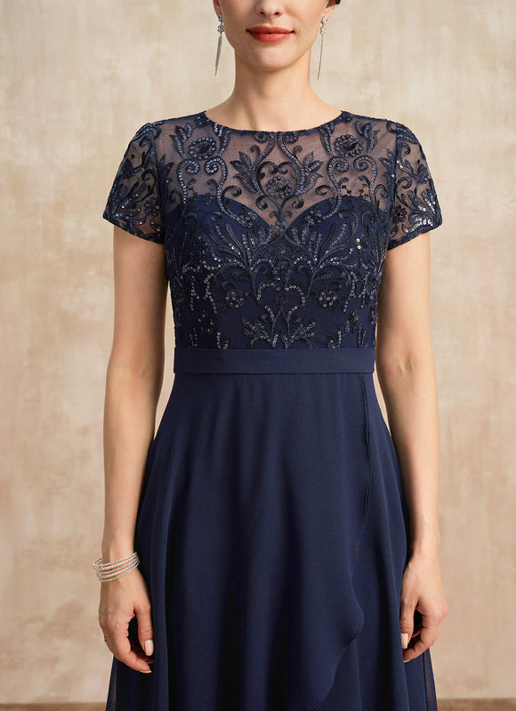 Robe Cérémonie En Dentelle Marine - gallery 2