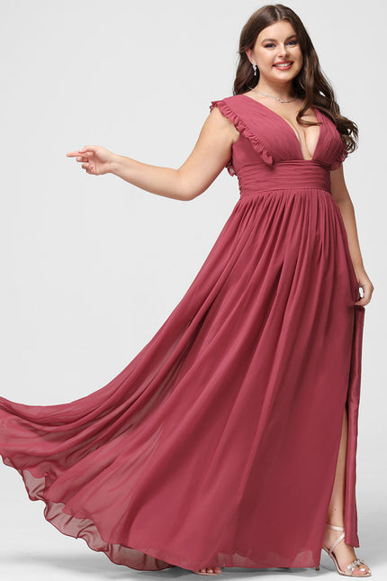 Robe Cérémonie Longue Volants Rose - gallery 8