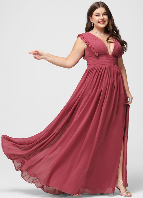 Robe Cérémonie Longue Volants Rose - gallery 8