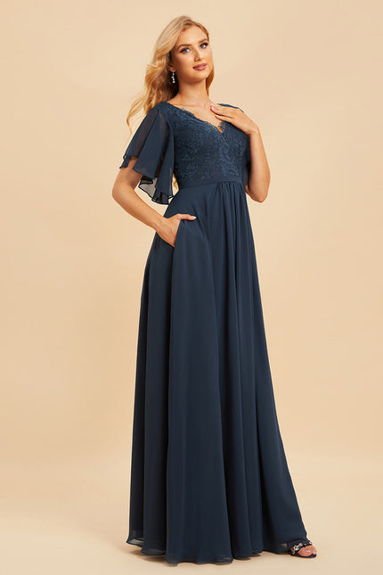 Robe Cérémonie Longue Rose Élégante - gallery 2