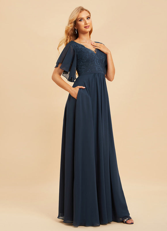 Robe Cérémonie Longue Rose Élégante - gallery 2