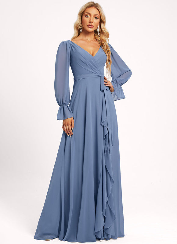 Robe Cérémonie Longue Volants Rose - gallery 6