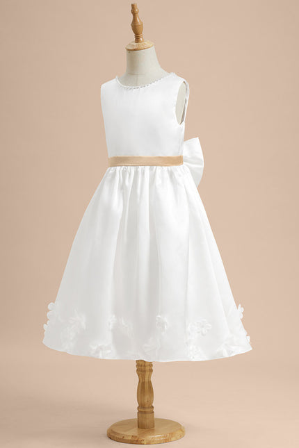 Robe Cérémonie Enfant Satinée Élégante - gallery 3