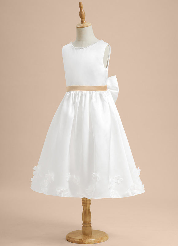 Robe Cérémonie Enfant Satinée Élégante - gallery 3