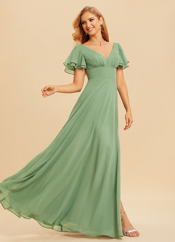 Robe Cérémonie Longue Volants Rose - gallery 2