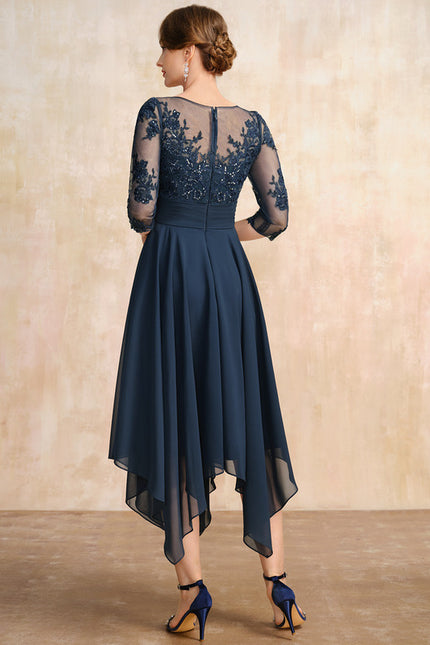 Robe Cérémonie En Dentelle Marine - gallery 5
