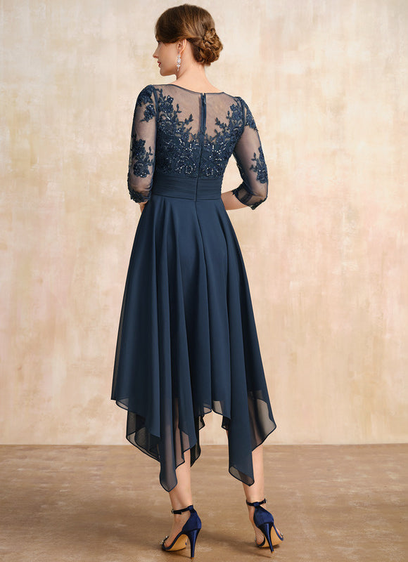 Robe Cérémonie En Dentelle Marine - gallery 5