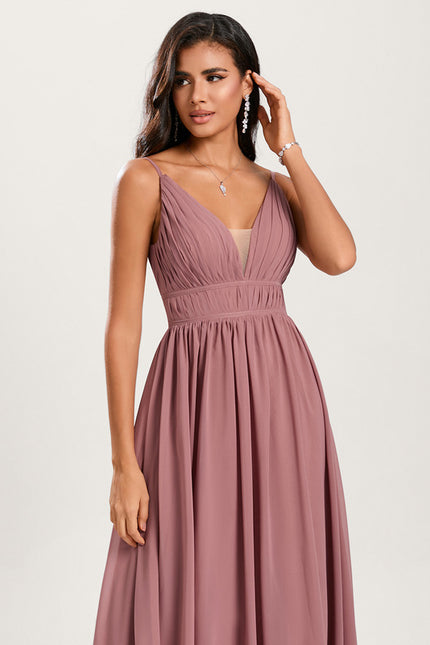 Robe Cérémonie Longue Volants Rose - gallery 1