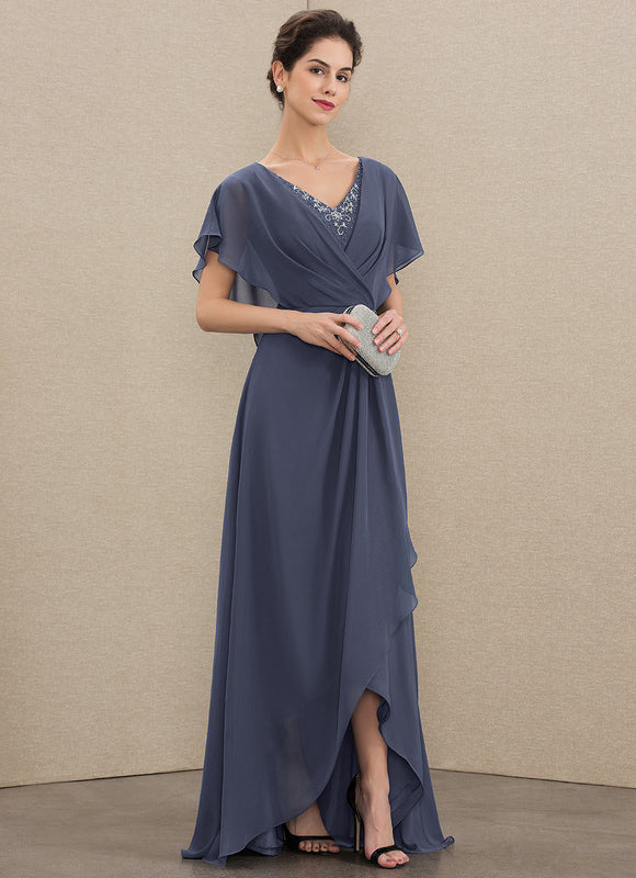 Robe Cérémonie Bleu Nuit Trapèze Avec Paillettes - gallery 2