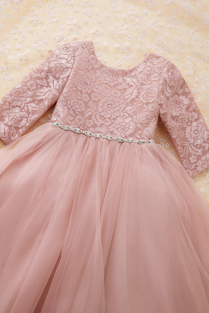 Robe Cérémonie Enfant Rose Tulle - gallery 5
