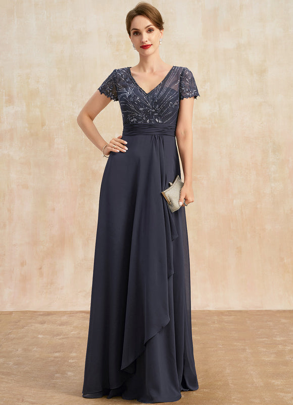 Robe Cérémonie Vaporeuse Marine Élégante