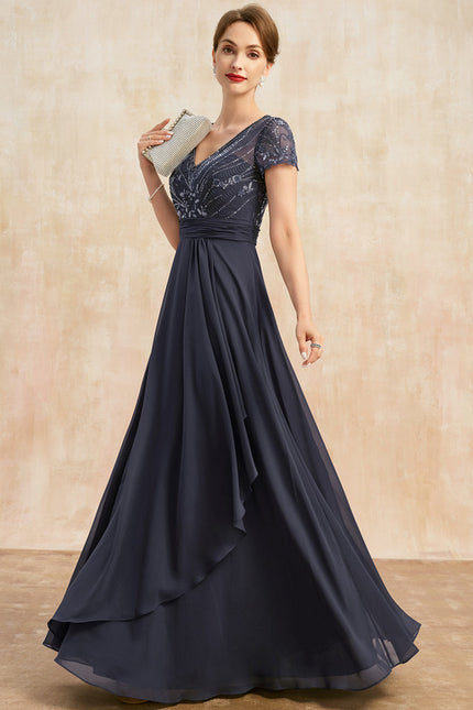 Robe Cérémonie Vaporeuse Marine Élégante - gallery 2