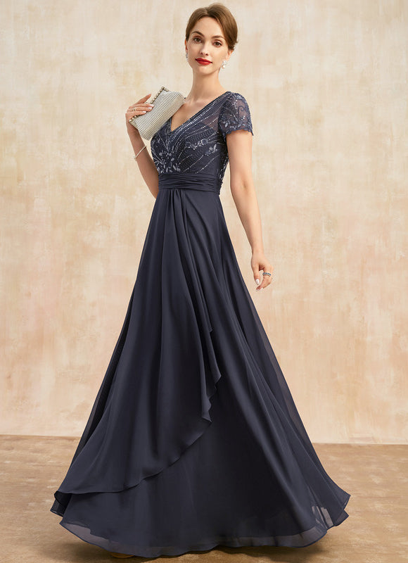 Robe Cérémonie Vaporeuse Marine Élégante - gallery 2