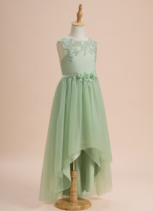 Robe Cérémonie Vert Pastel Élégant - gallery 2