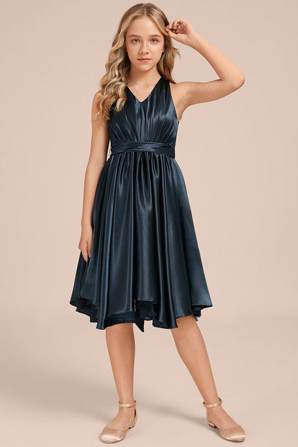 Robe Cérémonie Satin Bleu Ciel - gallery 5