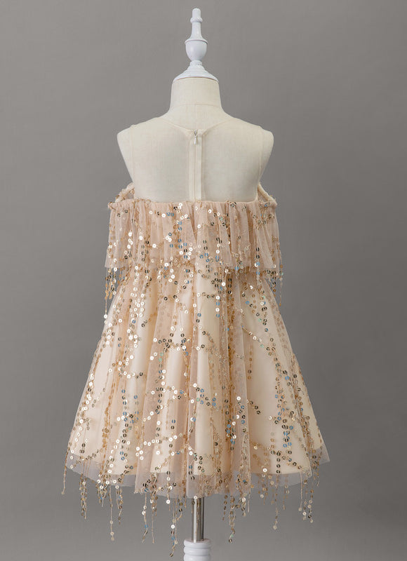 Robe Cérémonie Pailletée Dorée - gallery 3