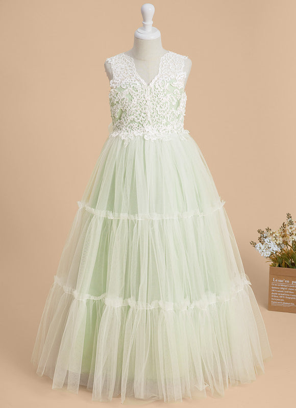 Robe Cérémonie Tulle Vert Doux